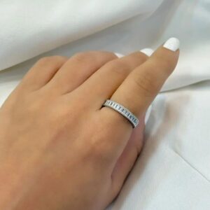 Anel Feminino em Prata 925 Rodinada - Pedras de Zircônia