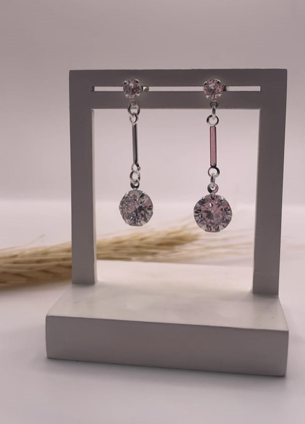 Brinco Pendente Zircônia - Prata 925 Z38 - Imagem 2