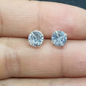 Brinco Redondo Ponto de Luz Zircônia Galeria 6mm - Prata 925