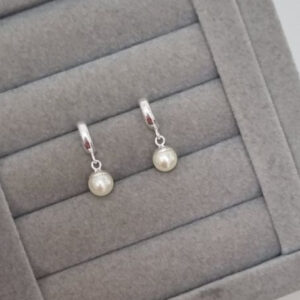 Brinco Argolinha Pérola Sintética - Prata 925 ARP9