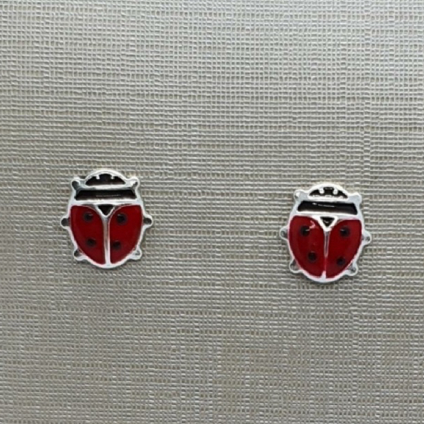 Brinco Joaninha Tarraxa Baby P | M - Prata 925 - Imagem 4