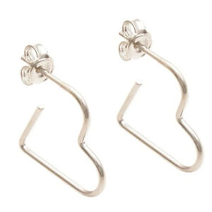 Brinco Argola Coração P | M | G - Prata 990