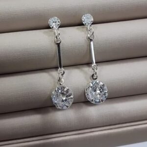 Brinco Pendente Zircônia - Prata 925  Z38