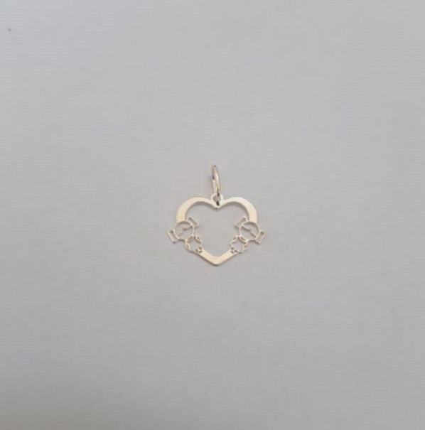 Pingente Coração Filhos Menino | Menina - Prata 925 - Imagem 4