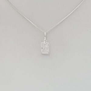 Pingente Ponto luz Zircônia Octogonal 5x7 - Prata 925 PF421