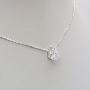 Pingente Gota Zircônia Galeria 6x8 - Prata 925 PF337