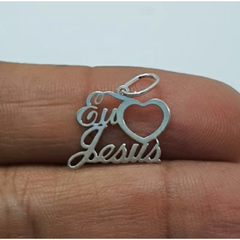 Pingente de Prata “Eu amo Jesus” Prata 925 PFL239 - Imagem 3