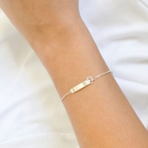 Pulseira Infantil Chapinha Menina - Prata 925 PU074