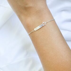 Pulseira Infantil Chapinha Coroa – Prata 925 PU076