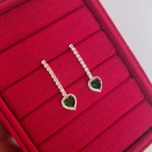 Brinco Zircônia Coração - Prata 925