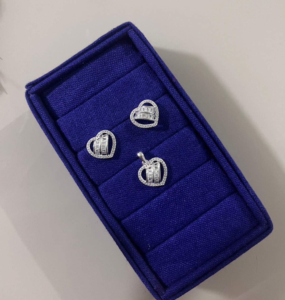 Colar + Brinco Coração Zircônia – Prata 925 127695 - Imagem 3