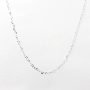 Cordão Elo Coração 40 CM - Prata 925