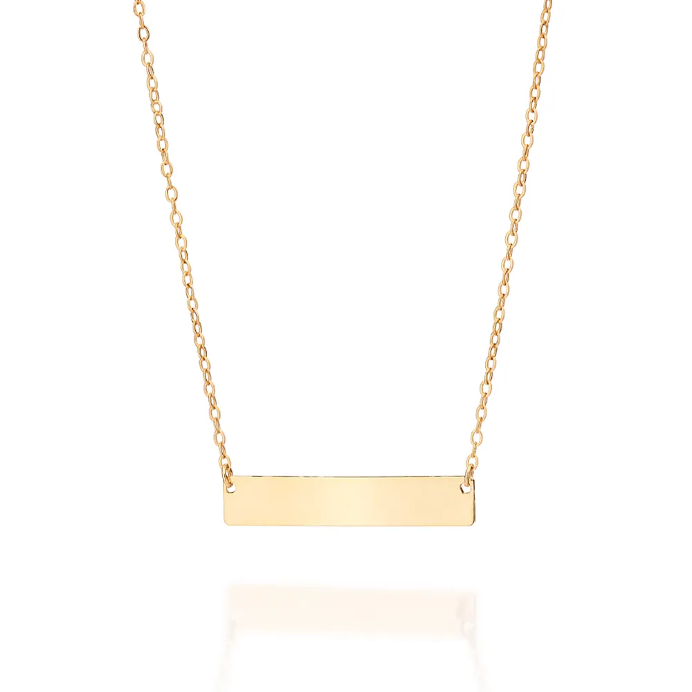GARGANTILHA COM PINGENTE PLACA PERSONALIZÁVEL BANHADA A OURO 18K 5326235000 - Imagem 3