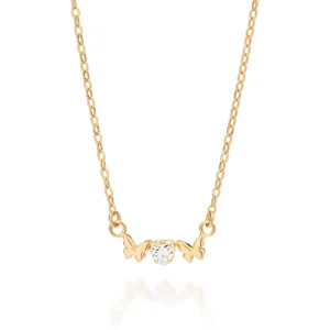 GARGANTILHA BORBOLETAS BANHADA A OURO 18K COM ZIRCÔNIA CORAÇÃO   5326215006