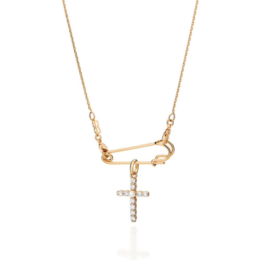 GARGANTILHA COM PINGENTE ALFINETE BANHADA A OURO 18K 5326524500 - Imagem 3