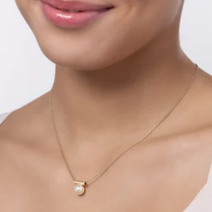 GARGANTILHA BANHADA A OURO 18K COM PÉROLA SINTÉTICA   5326554226