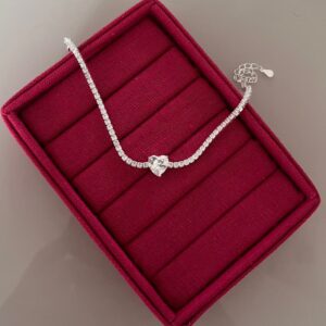 Pulseira Riviera Coração Zircônia 1 - Prata 925  121726