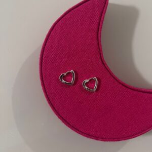 Argola Click Coração 11mm Zircônia em Prata 925  -  116768