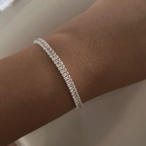 Pulseira Corrente e Riviera Baguete - Prata 925    126613