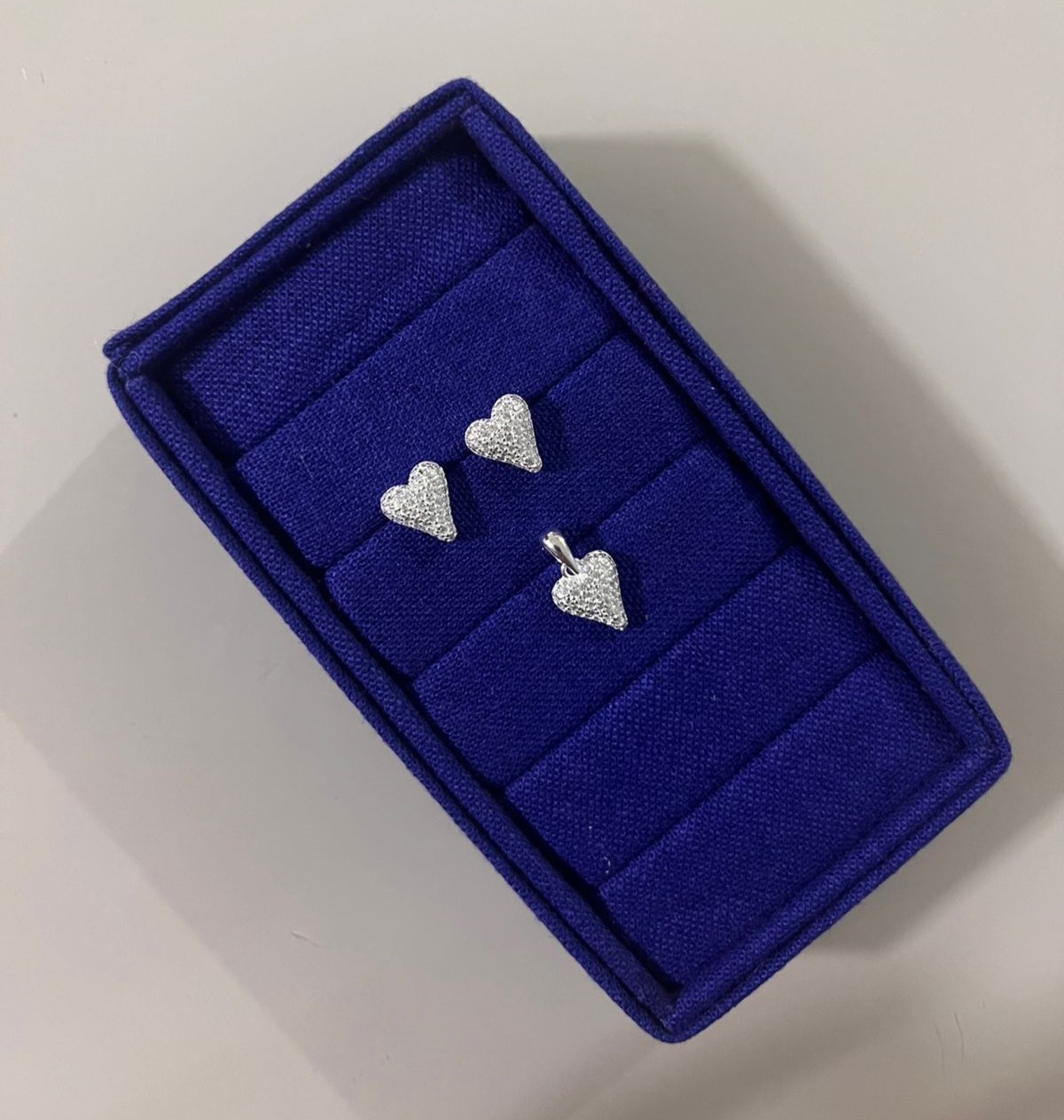 Conjunto Coração P Cravejado Zircônia - Prata 925 127694 - Imagem 4