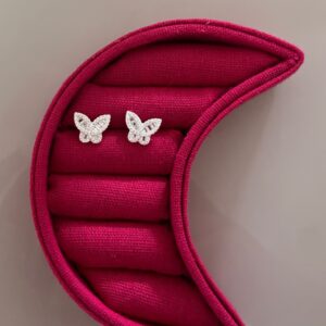 Brinco Borboleta M Zircônia Cravejada - Prata 925   120989