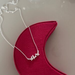 Colar Três Borboletas Zircônia - Prata 925  120897