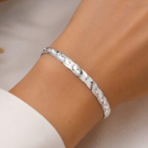 Pulseira 2 fios ( Trança ) Prata 925 - 240282.19